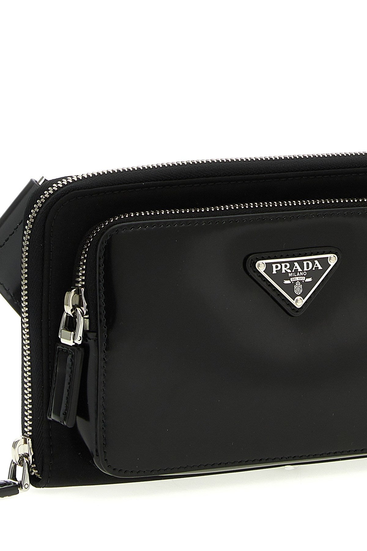 Prada Men Re-Nylon Leather Shoulder Strap