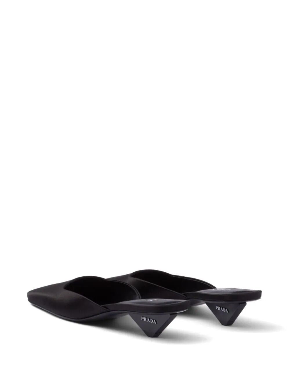 Prada Women Square Toe Satin Mules