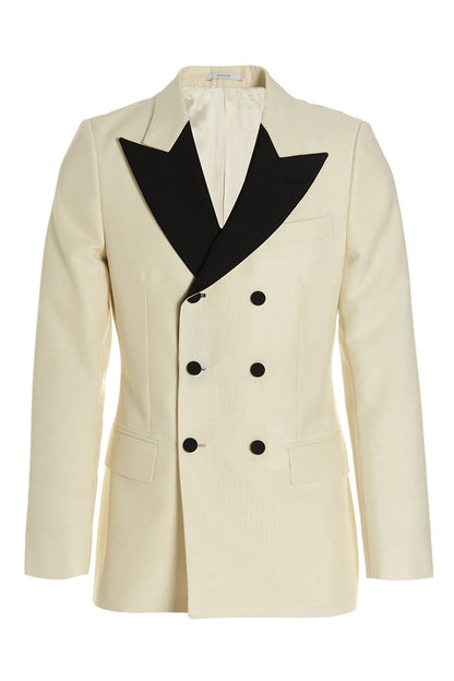 Gucci Men Mohair Wool Double Breast Blazer Jacket