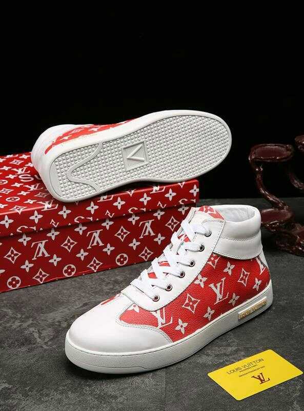 The Bags Vibe - Louis Vuitton HIgh Top White Red Sneaker