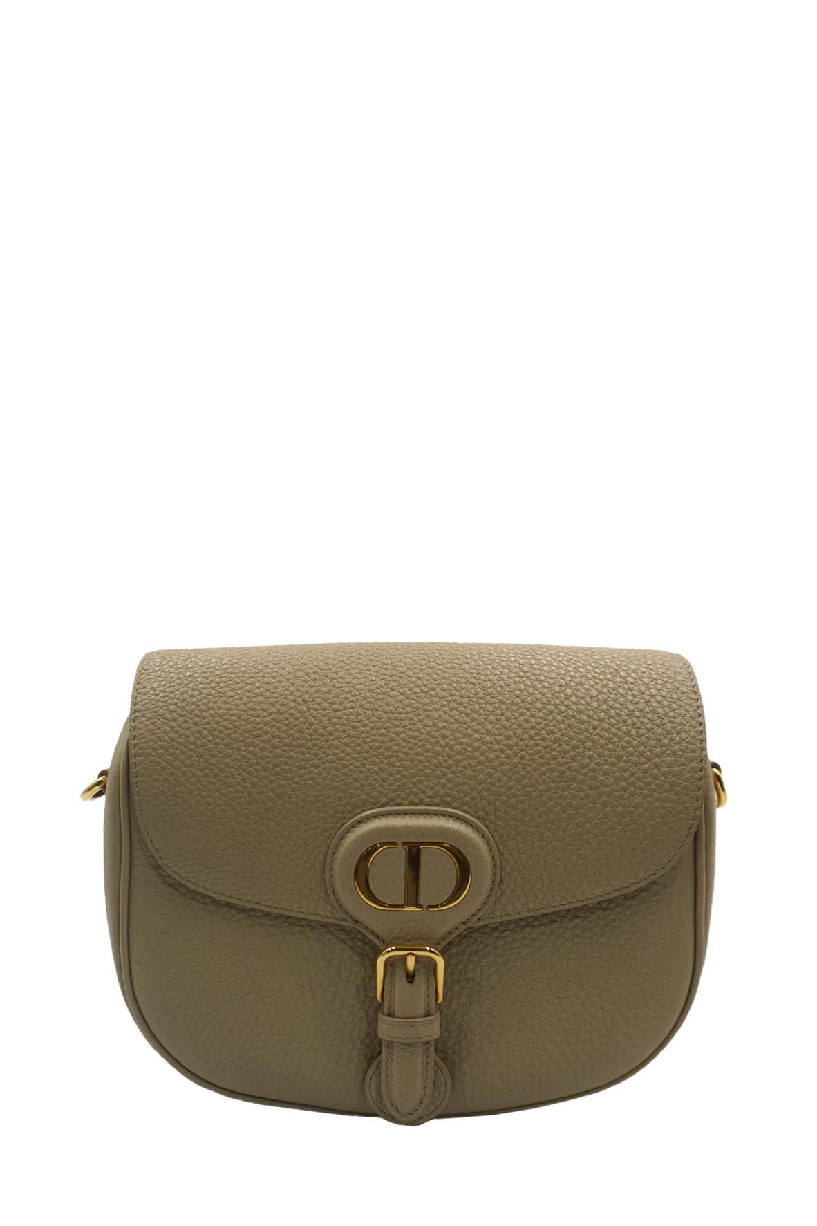 Medium Dior Bobby Bag Grained Calfskin Leather Beige