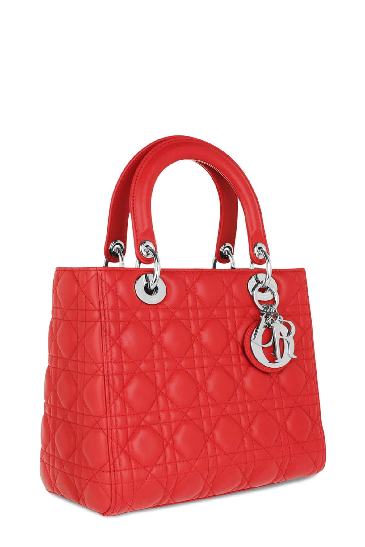 Medium Lady Dior Bright Red