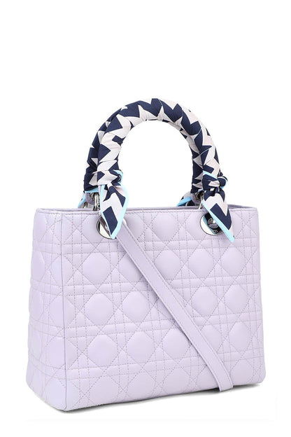 Medium Lady Dior Lilac with Handle Wraps