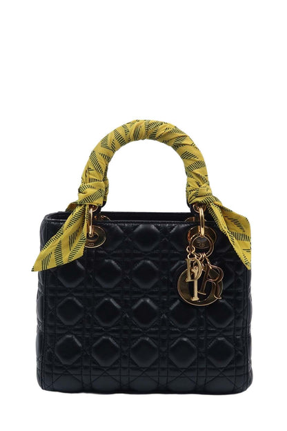 Medium Lady Dior with Gold Hardware Black