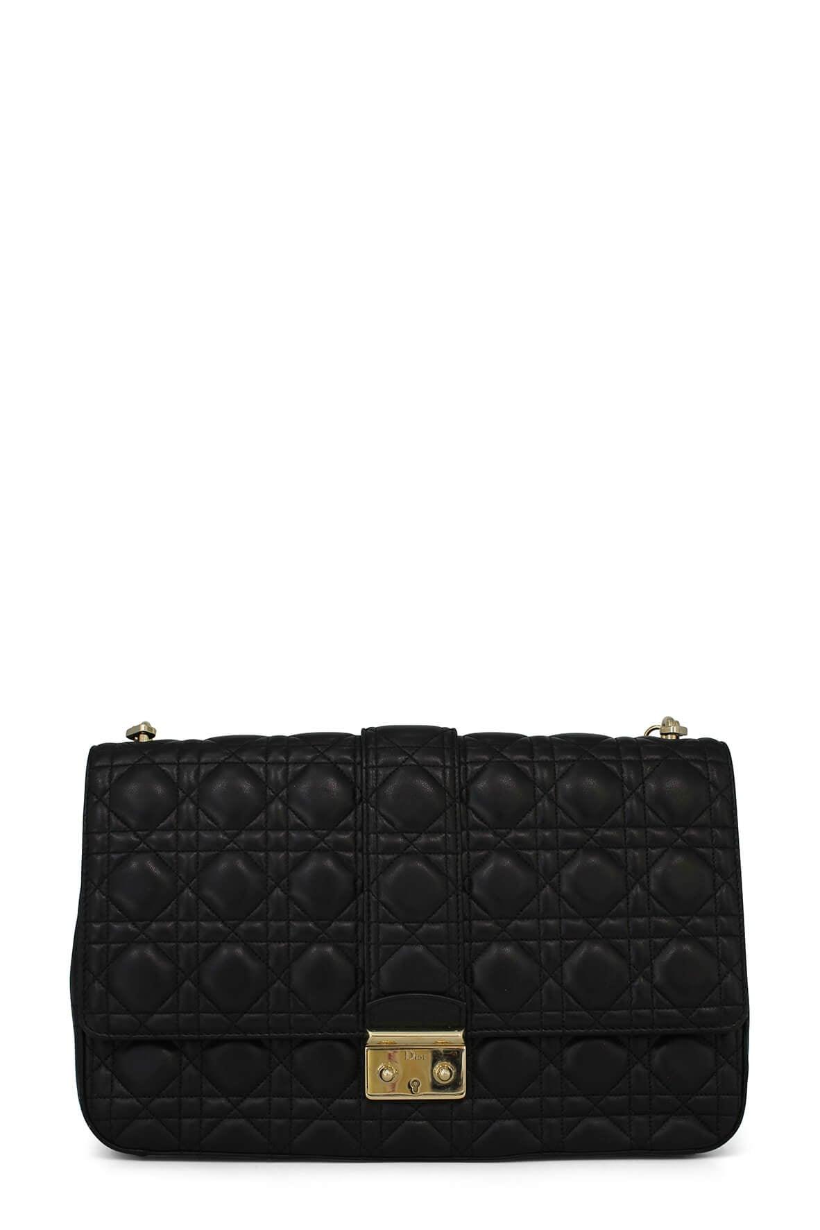 Miss Dior Large Promenade Flap Bag Black