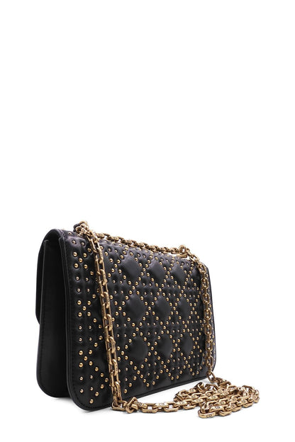 Studded Dioraddict Flap Bag Black