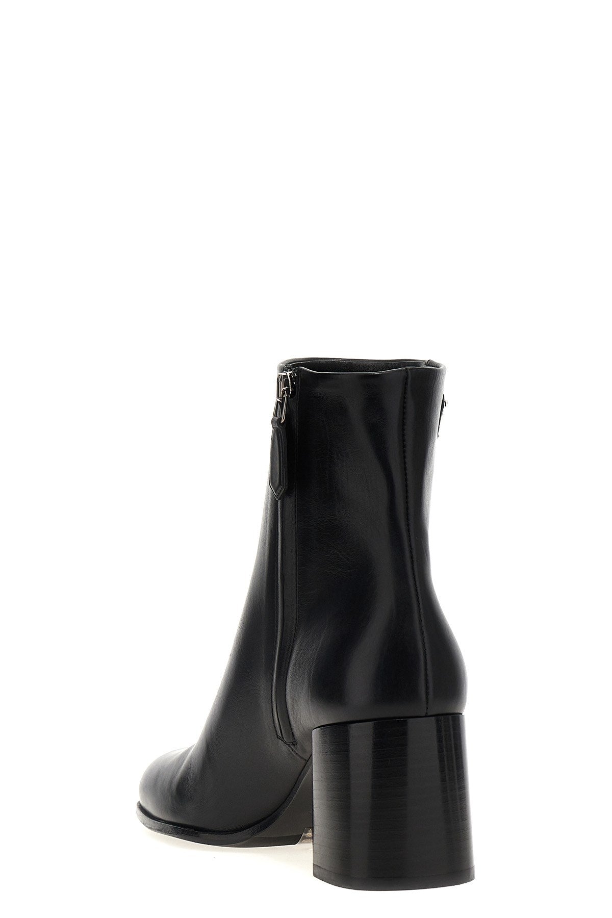 Prada Women Logo Leather Ankle Boots