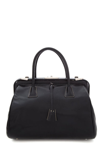 Prada Black Madras Cerniera Doctor Handbag