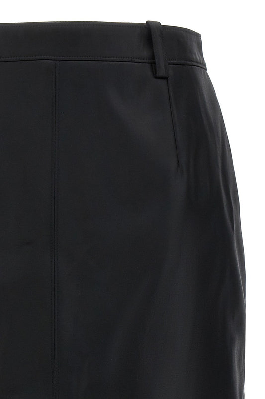 Saint Laurent Women Shiny Gabardine Skirt