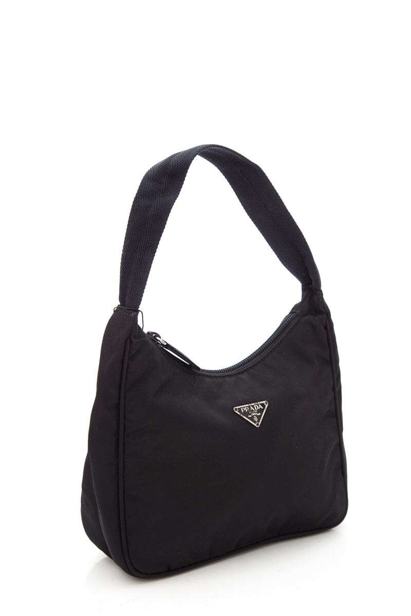 Prada Black Tessuto Nylon Hobo Handbag