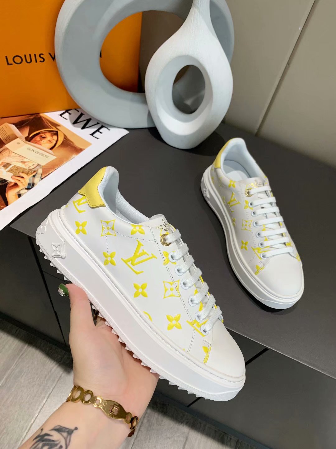 The Bags Vibe - Louis Vuitton Time Out Yellow Sneaker