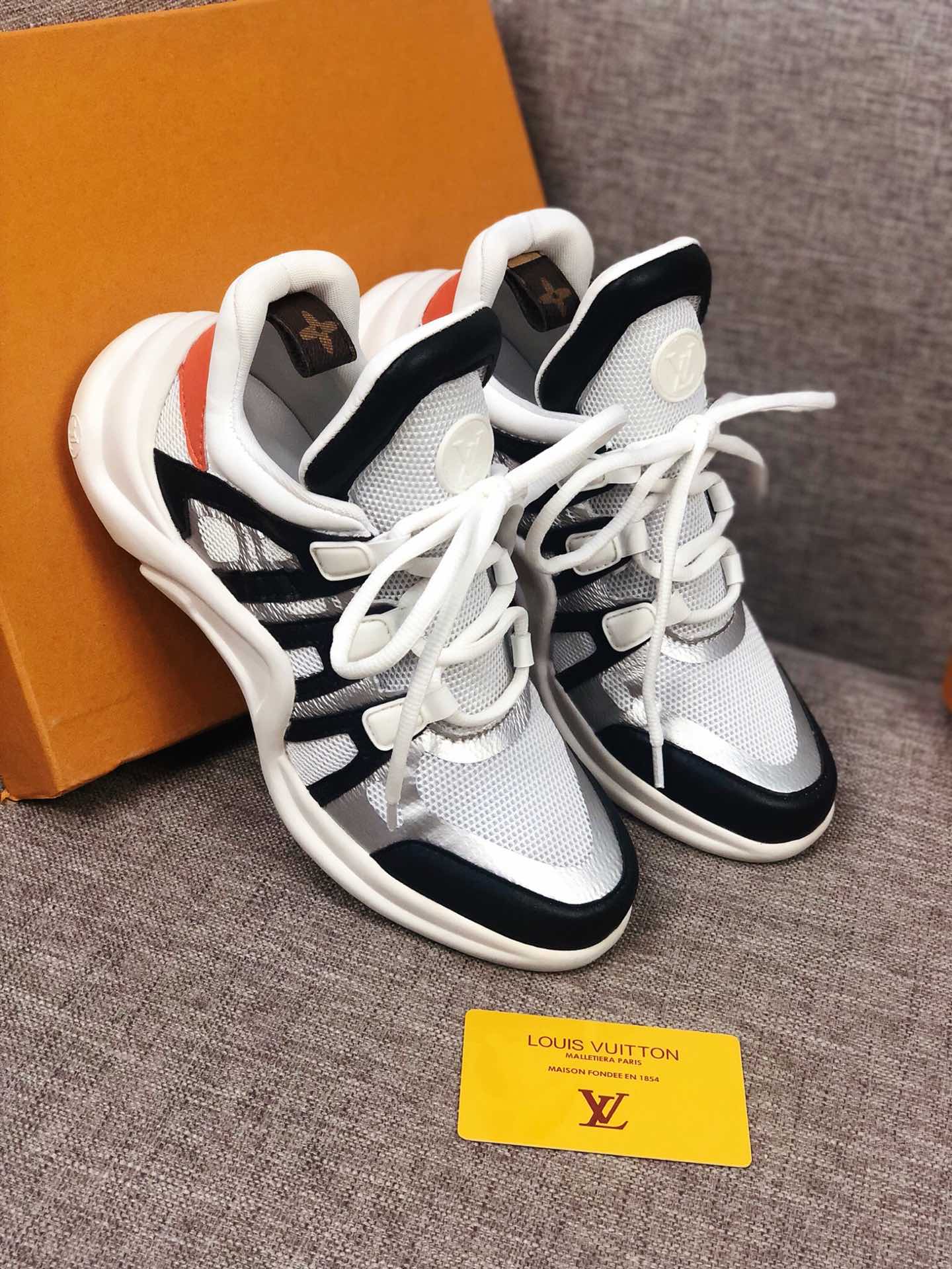 The Bags Vibe - Louis Vuitton Archlight White Black Orange Sneaker