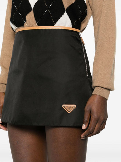 Prada Women Contrasting Waistband Mini Skirt