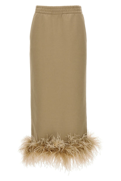 Prada Women Feather Midi Skirt