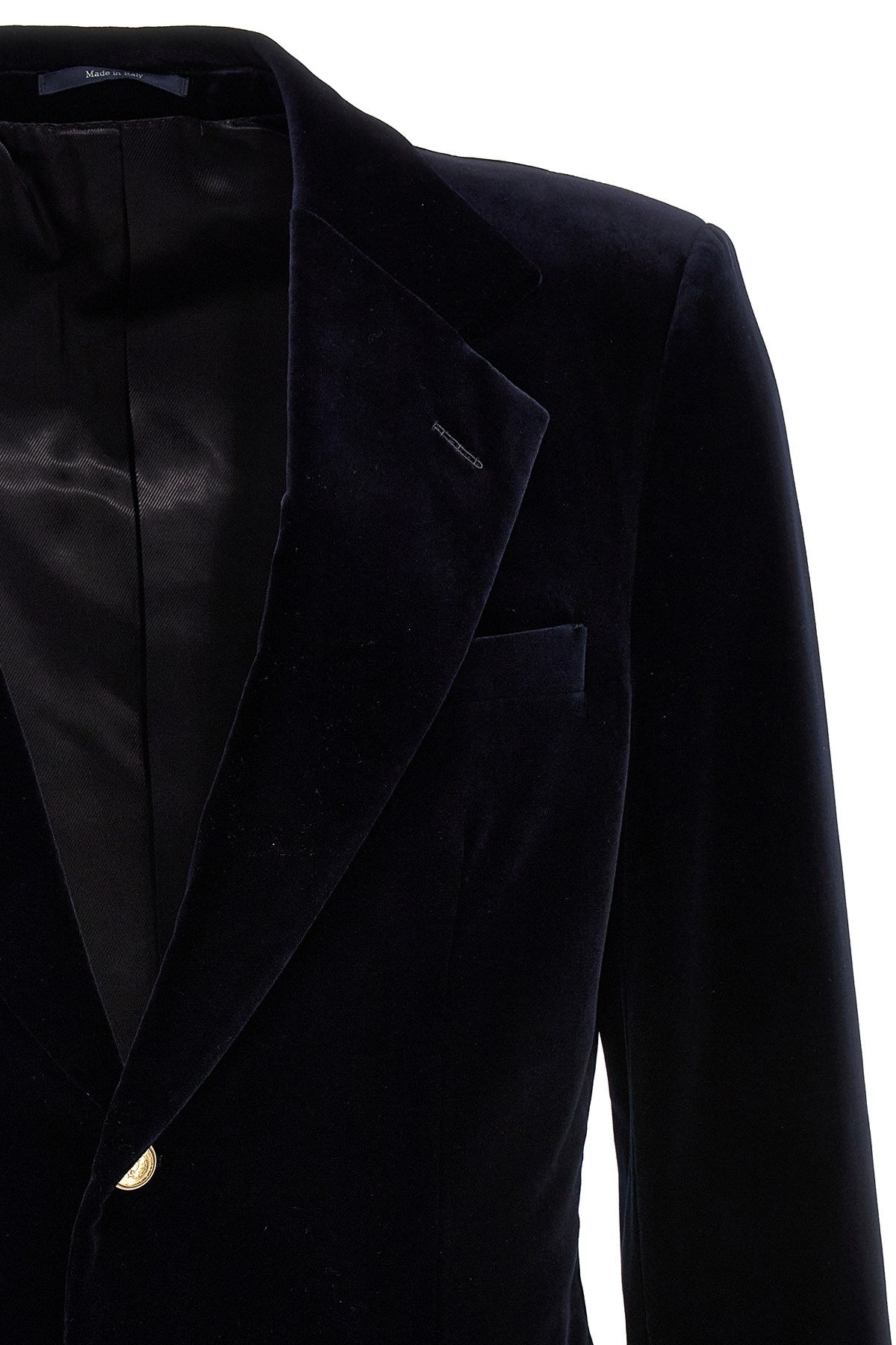 Gucci Men Turned-Up Velvet Cuff Blazer