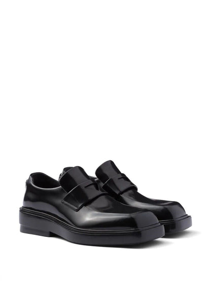 Prada Women Square-Toe Leather Loafers