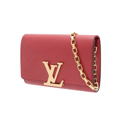 LOUIS VUITTON Calfskin Leather Chain Louise Gm Bag