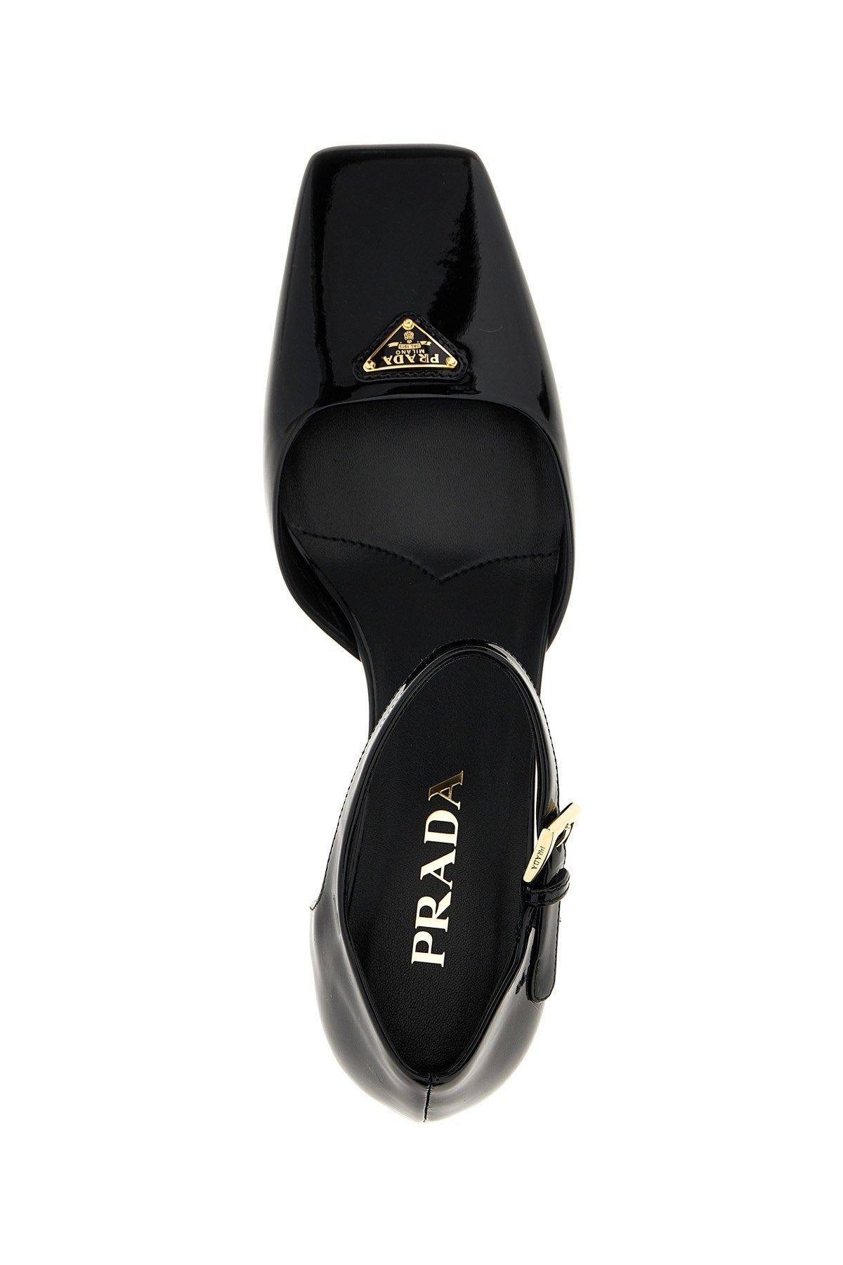 Prada Women Logo Patent Pumps