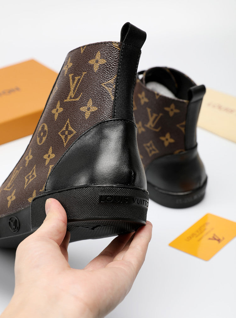 The Bags Vibe - Louis Vuitton High LWnogram Brown Boot Sneaker