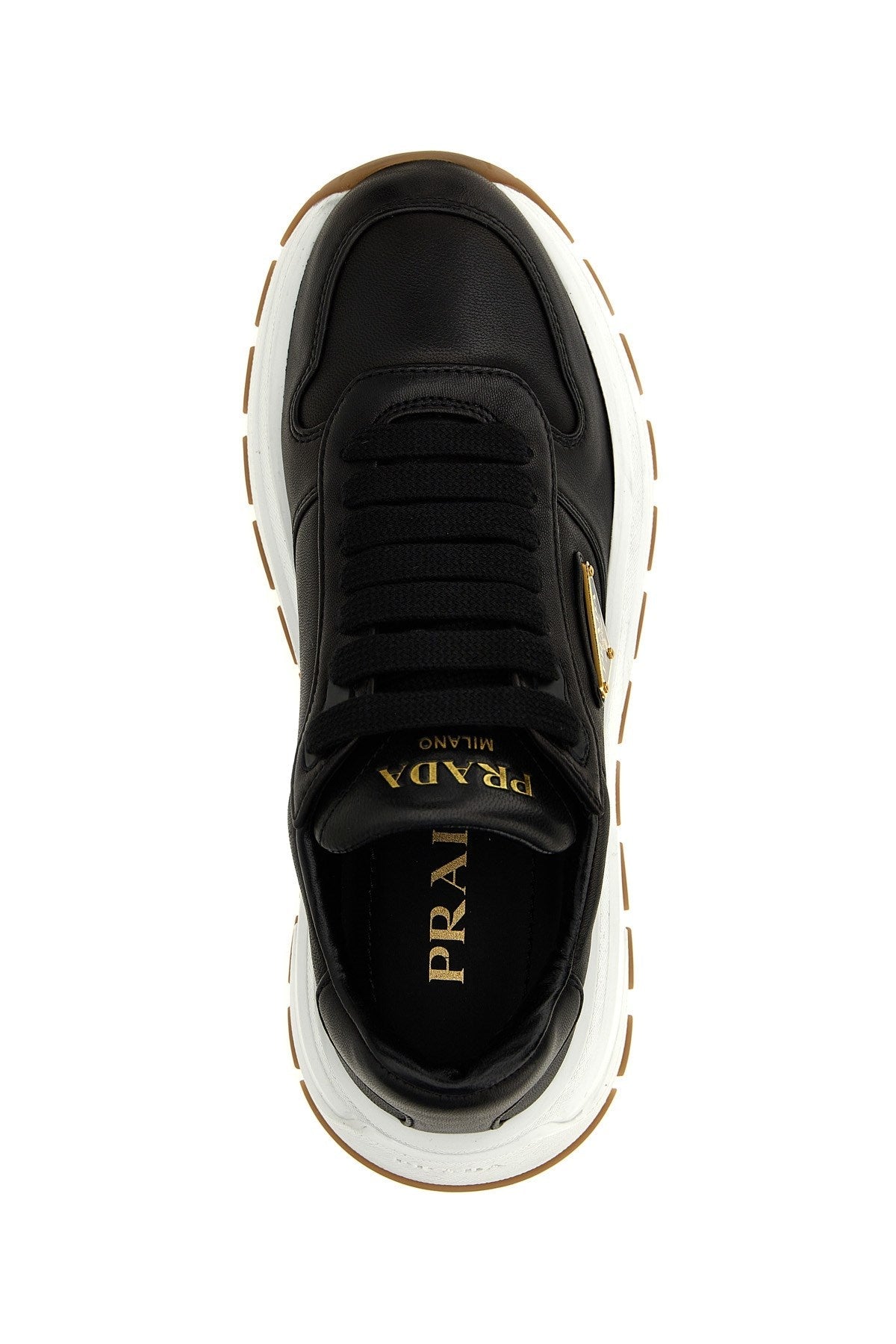 Prada Women Logo Leather Sneakers