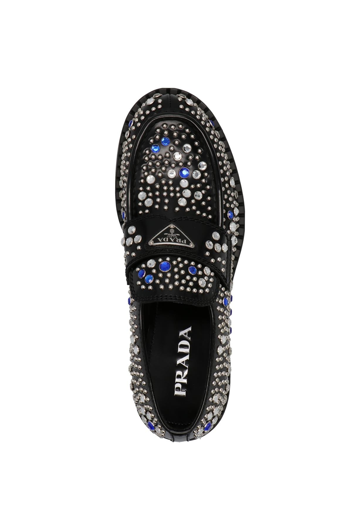 Prada Men Sequin Stud Loafers