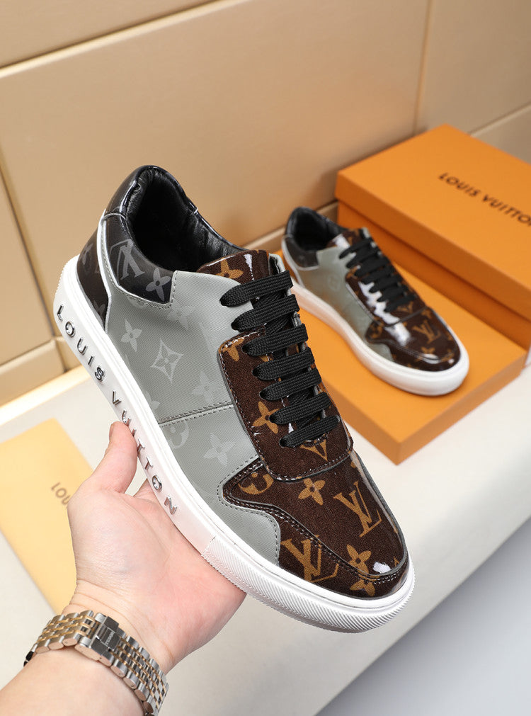 The Bags Vibe - Louis Vuitton LWnogram Denim Brown And Gray Sneaker