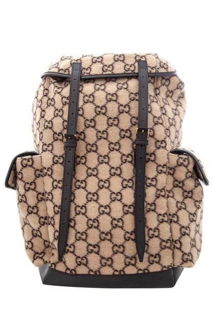 Gucci Beige GG Monogram Wool Backpack