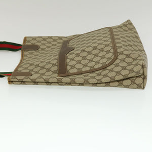 GUCCI Web Sherry Line GG Canvas Tote Bag Beige Red Green  fm1307