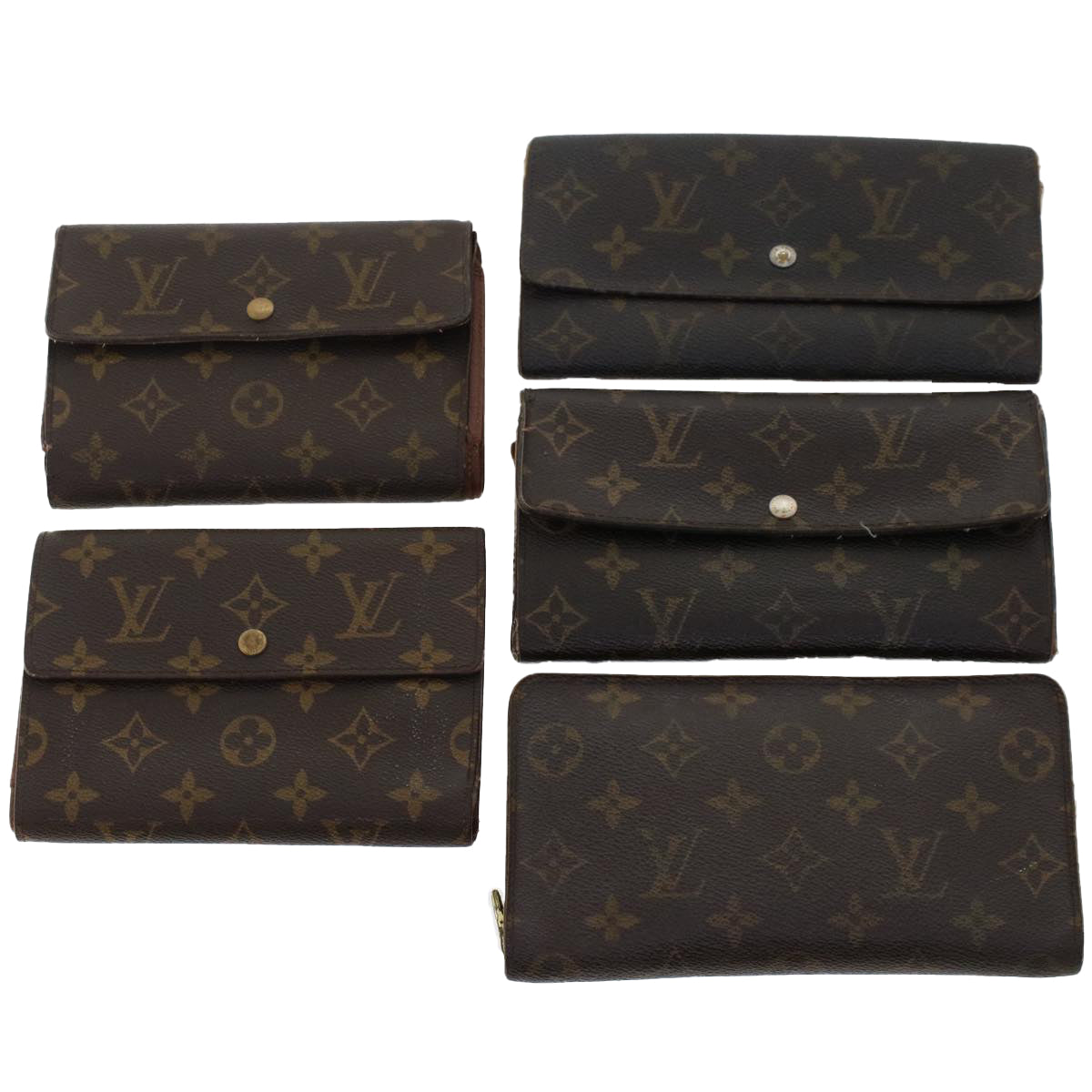 LOUIS VUITTON Monogram Wallet 5Set LV Auth fm2626