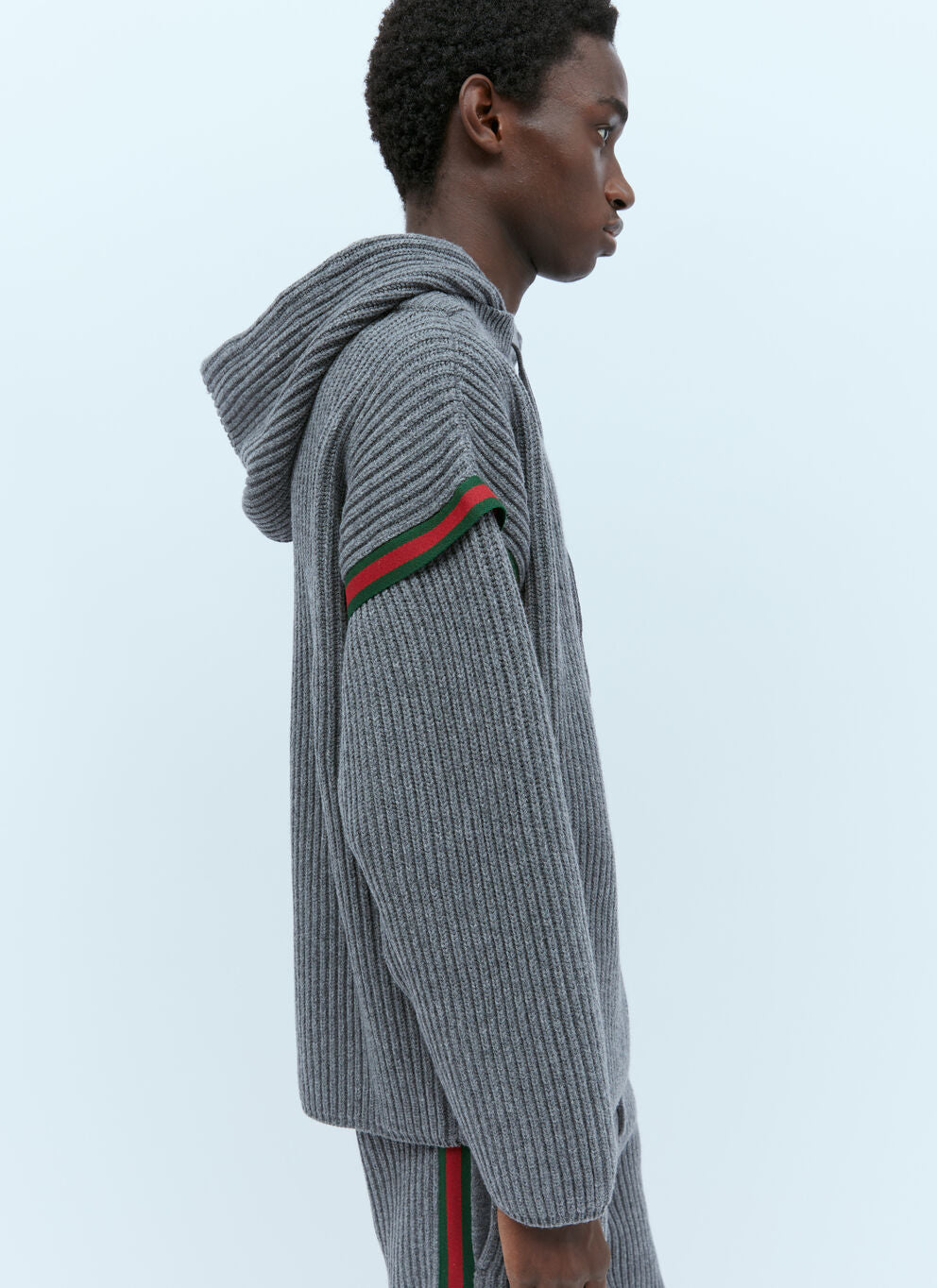 Gucci Men Wool Cashmere Hooded Sweater