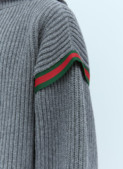 Gucci Men Wool Cashmere Hooded Sweater