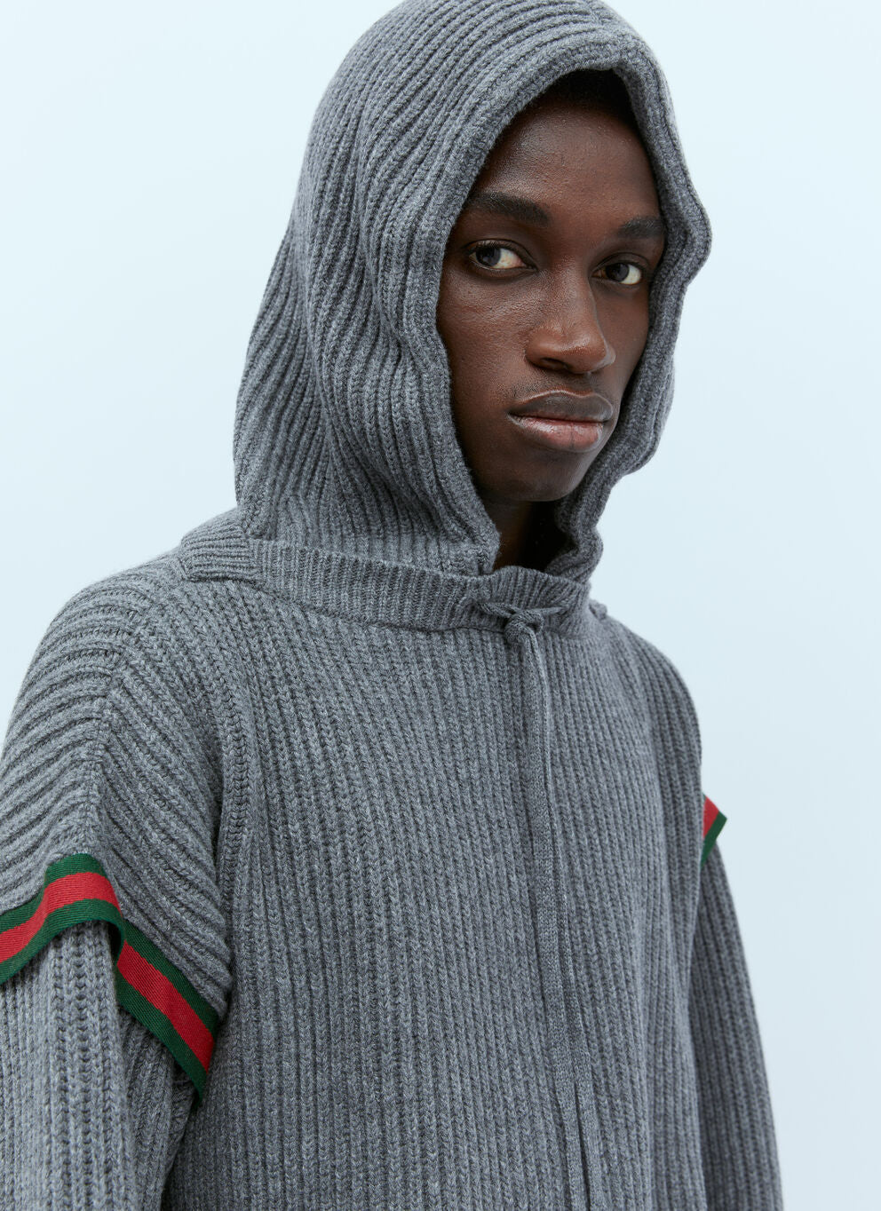 Gucci Men Wool Cashmere Hooded Sweater