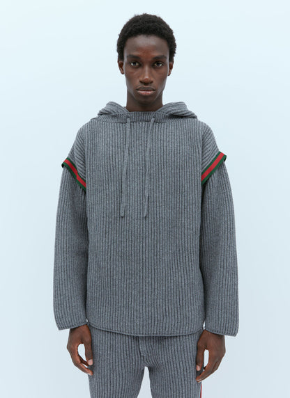 Gucci Men Wool Cashmere Hooded Sweater