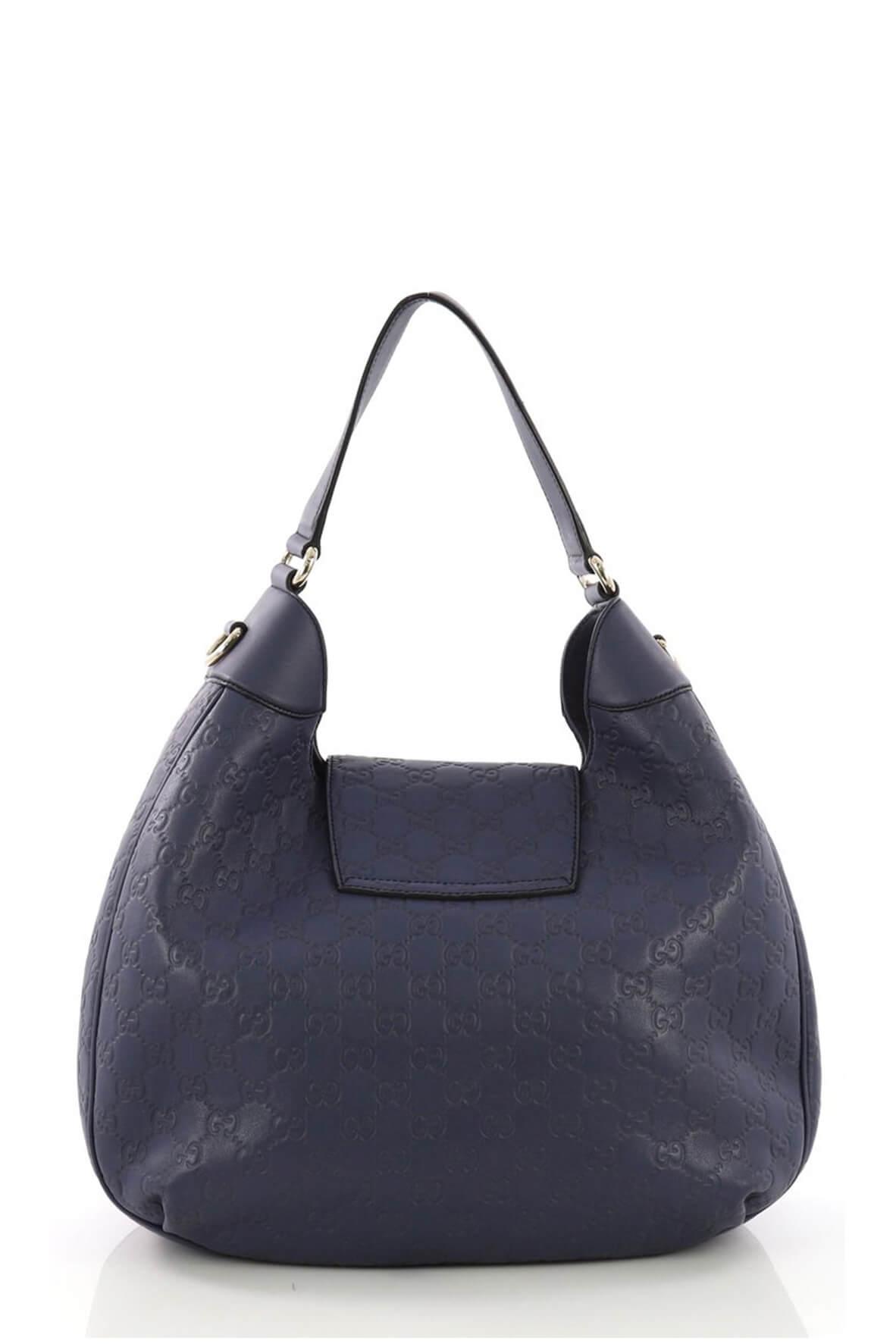 Medium Emily Guccissima Hobo Navy