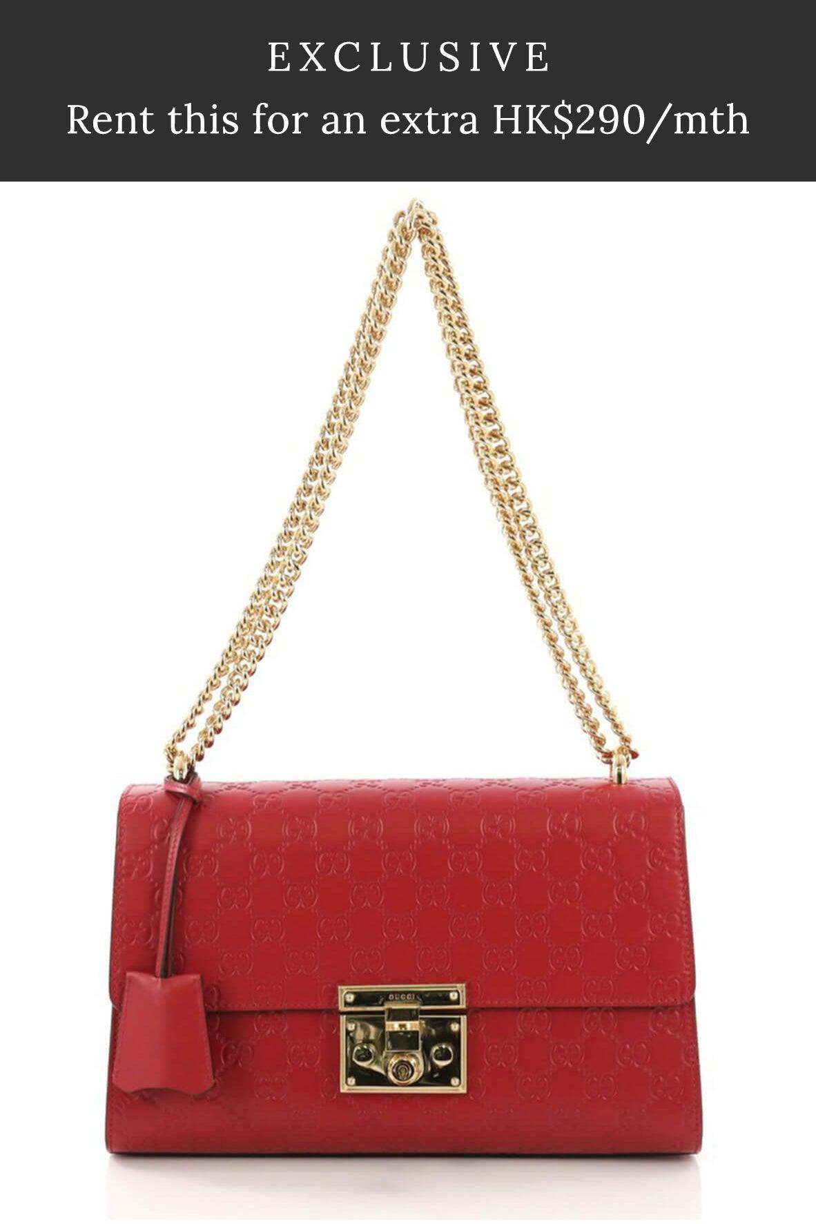 Medium Guccissima Padlock Bag Red