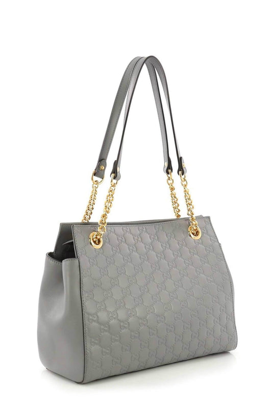 Medium Guccissima Soft Signature Bag Grey