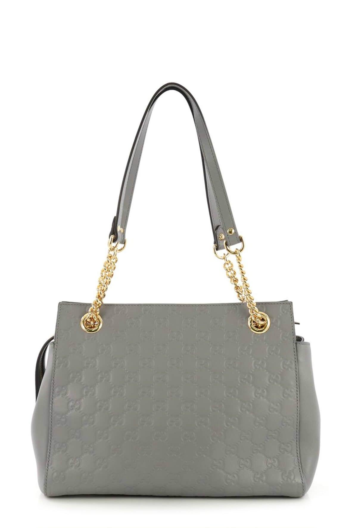 Medium Guccissima Soft Signature Bag Grey