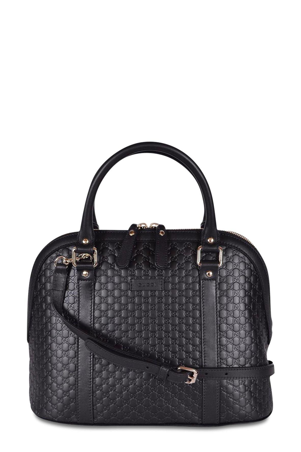 Medium Microguccissima Dome Satchel Black