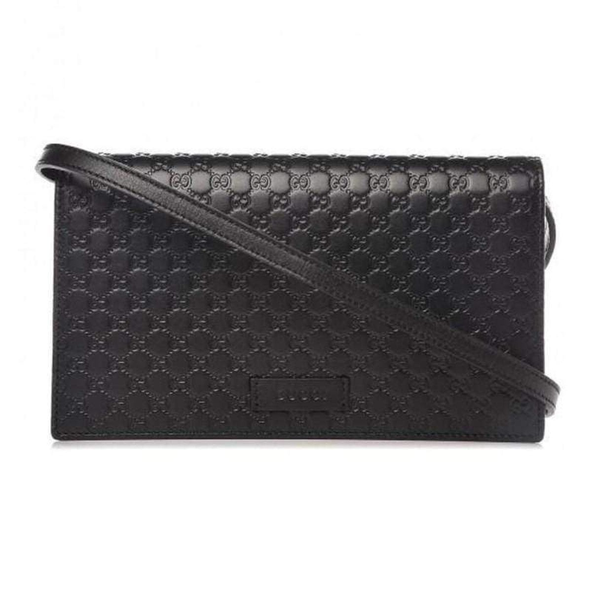 Micro Guccissima Chain Wallet Black