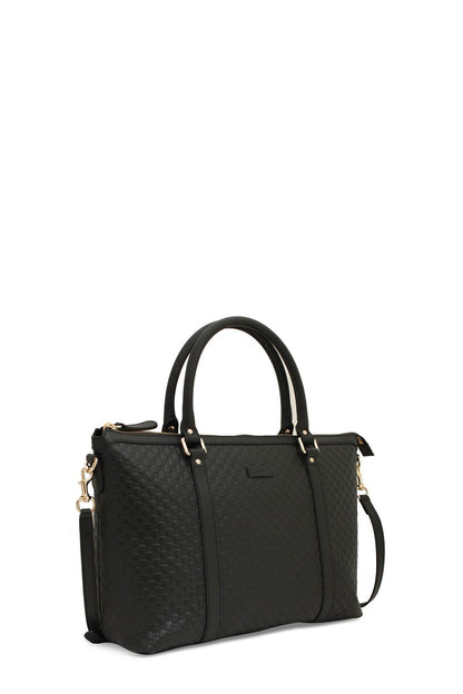 Microguccissima Medium Zip Tote Black