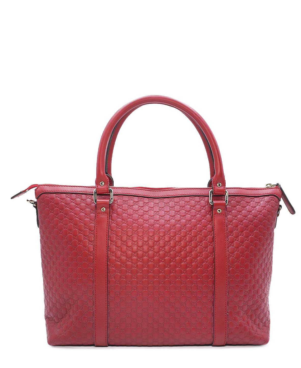 Microguccissima Leather Dome Margaux Satchel Tote Red