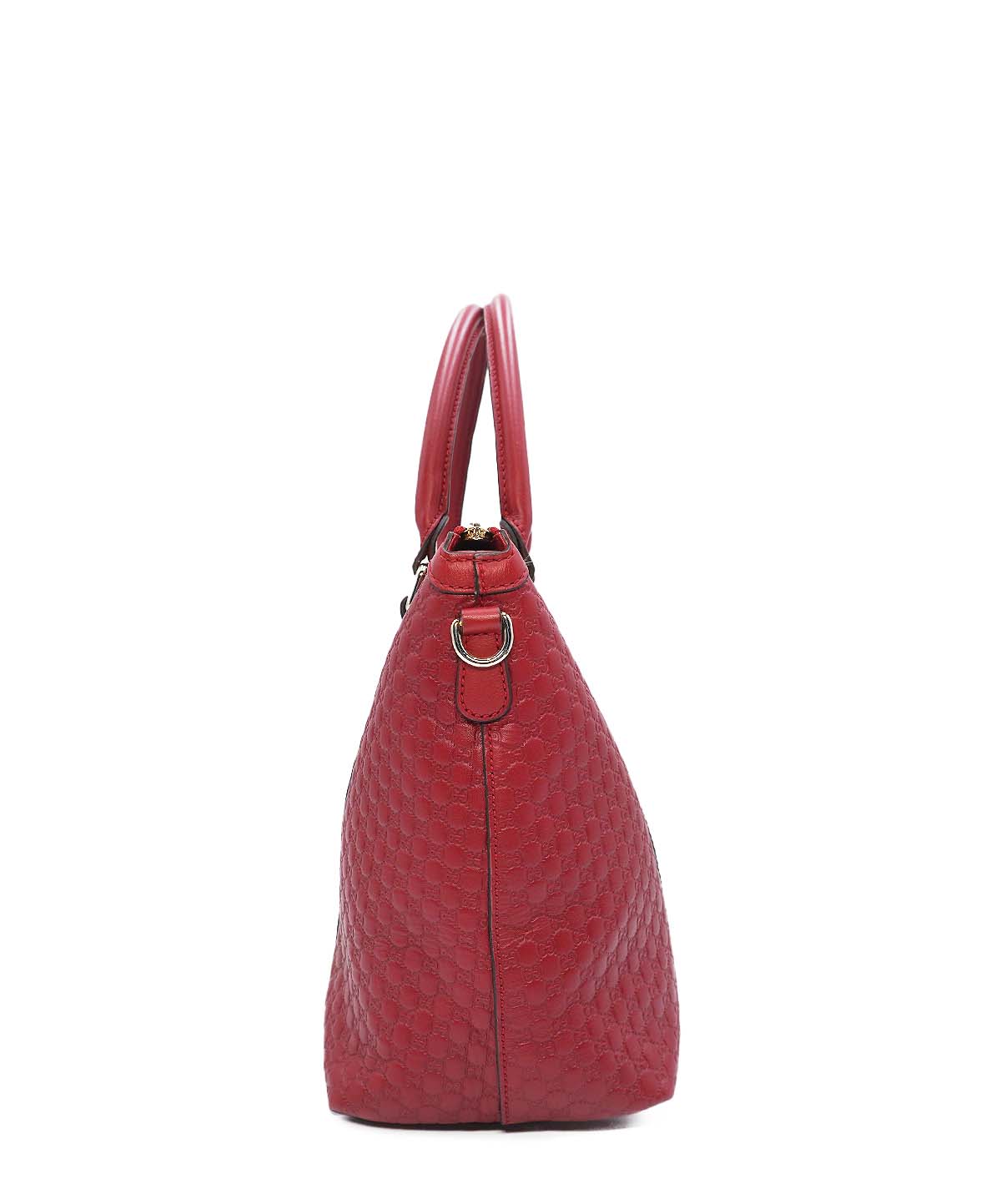 Microguccissima Leather Dome Margaux Satchel Tote Red