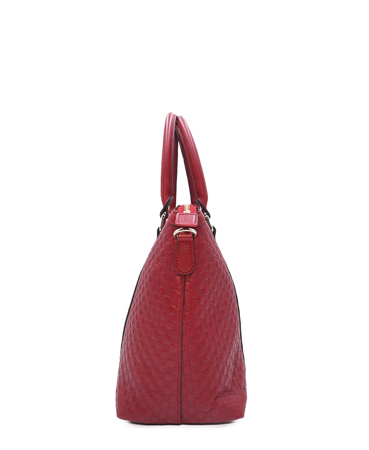 Microguccissima Leather Dome Margaux Satchel Tote Red