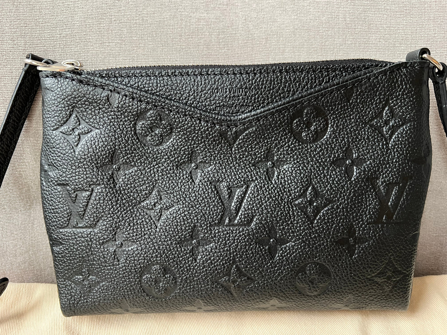 Louis Vuitton Black Monogram Empreinte Pallas Pochette