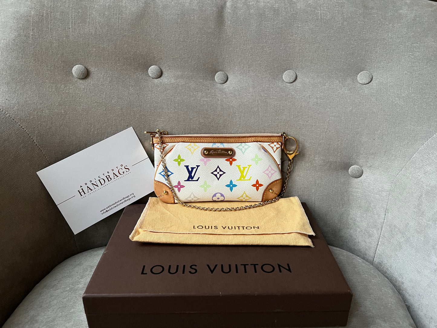 Louis Vuitton Milla Pochette White Multicolore Takashi