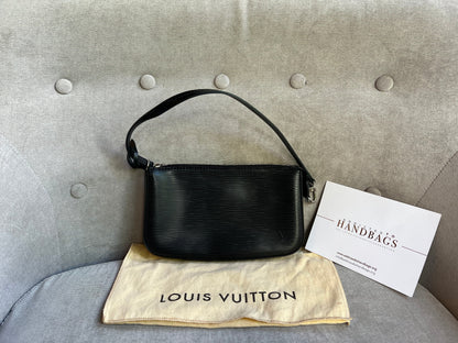 Louis Vuitton Black Epi Leather Pochette Accessoires