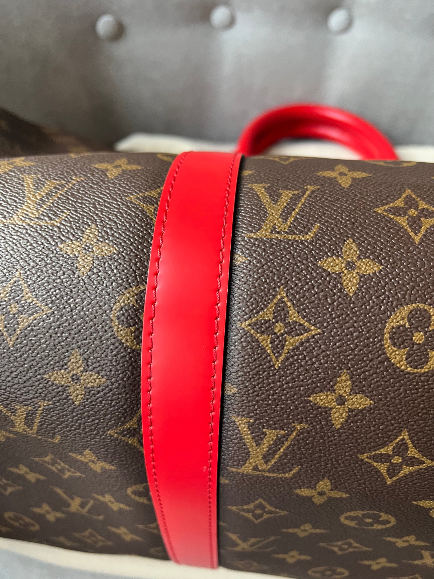 Louis Vuitton Keepall Bandouliere 50 Monogram and Coquelicot (RRP £1,790)