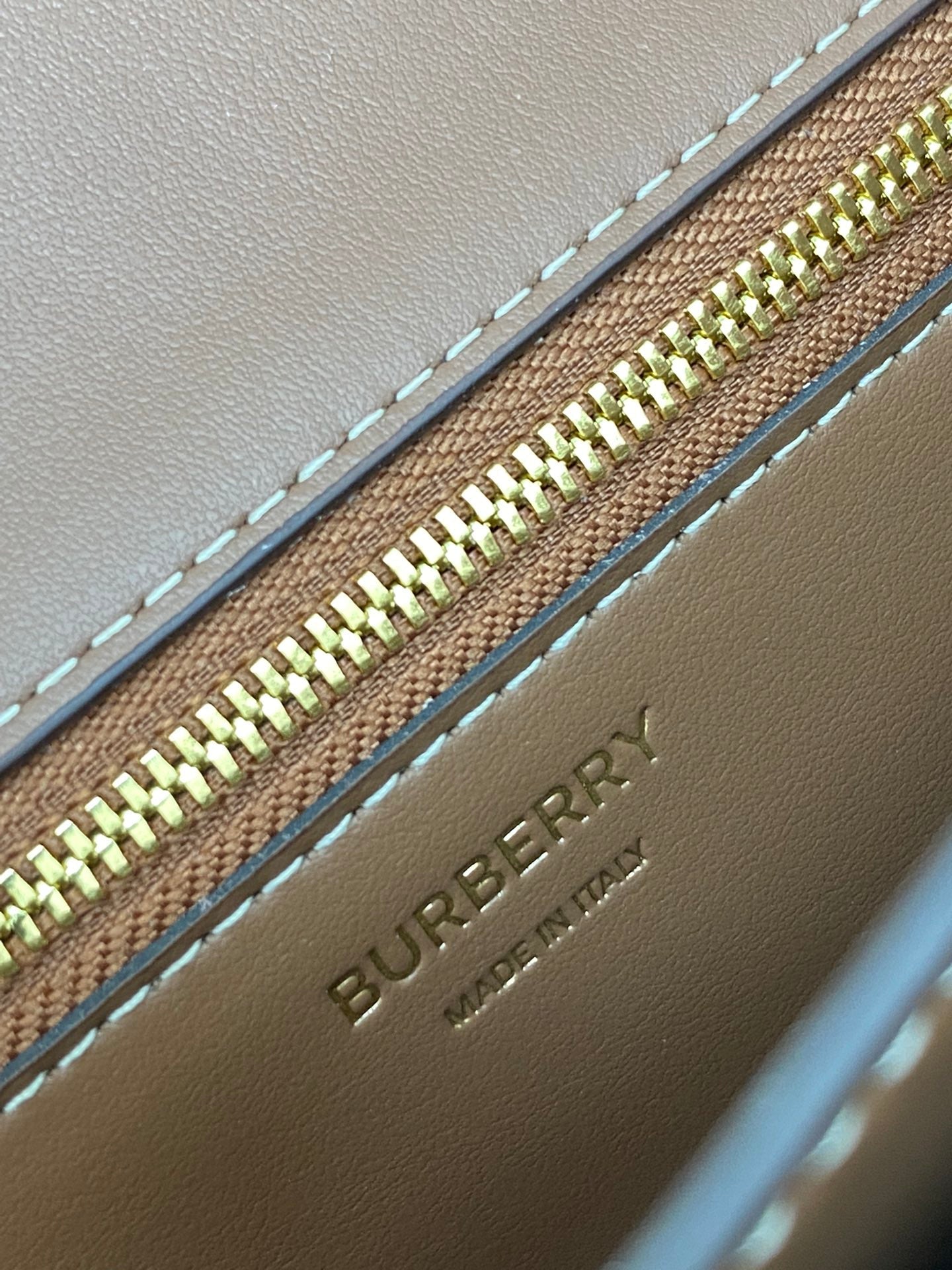 Burberry Small Votton Canvas Leather TB Bag