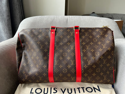 Louis Vuitton Keepall Bandouliere 50 Monogram and Coquelicot (RRP £1,790)