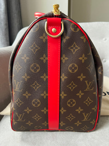 Louis Vuitton Keepall Bandouliere 50 Monogram and Coquelicot (RRP £1,790)